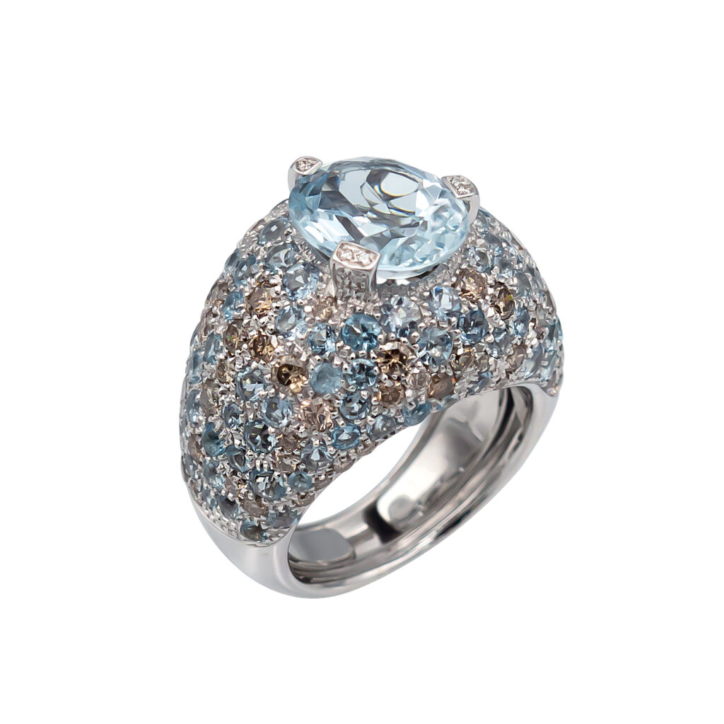 MASTERPIECE RING DIAMOND AQUAMARINE